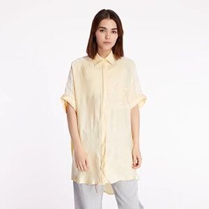Adidas originals Satin Yellow Button-Up Shirt Dress